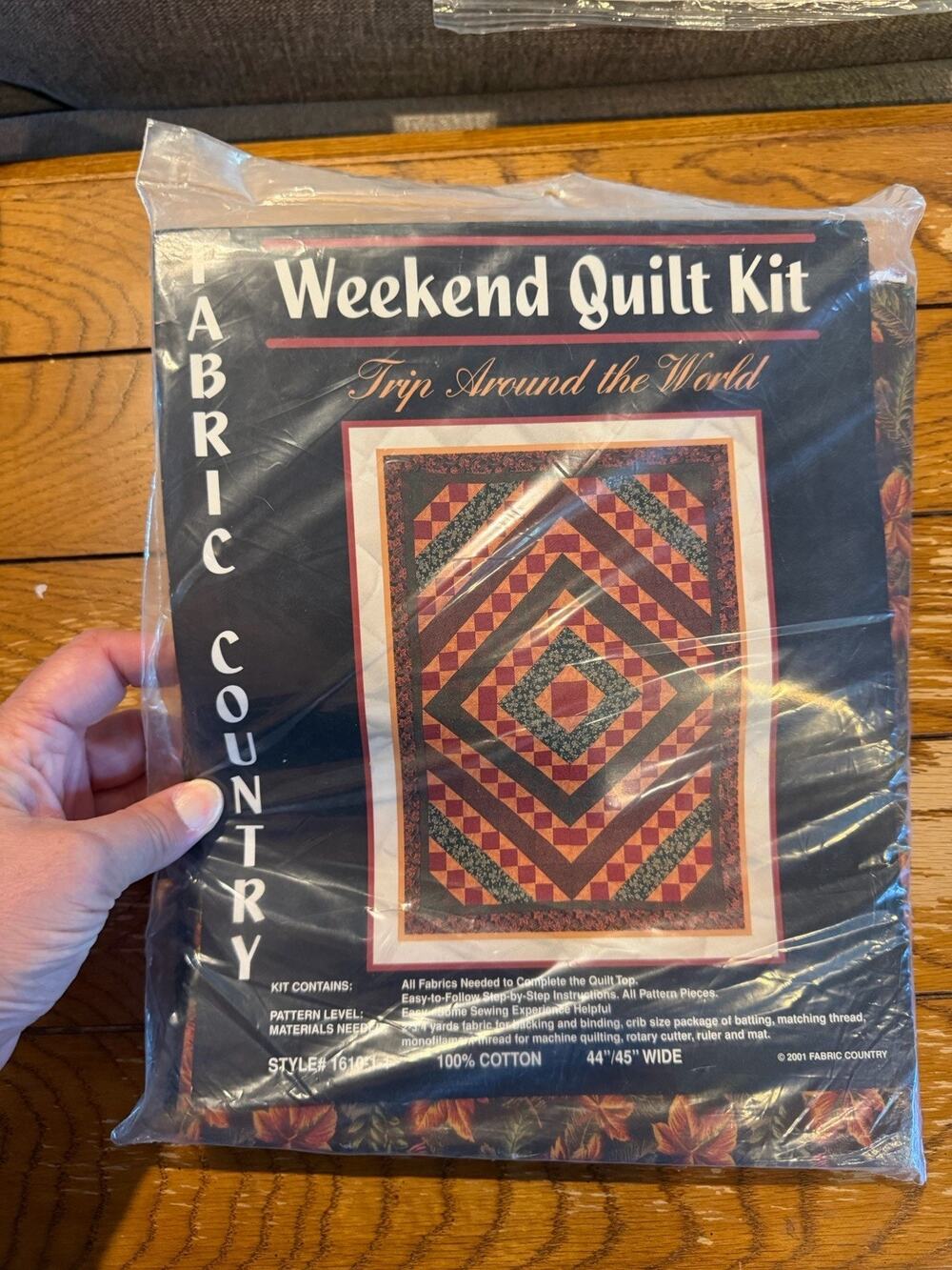 Fabric Country Weekend Quilt Kit “Trip Around The World” NOS Vintage Y2K Fall